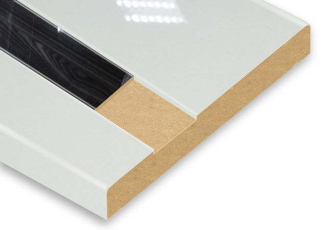 White + Metallic Slot Post - Formed PVC High Glossy AGT MDF Panel
